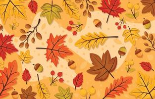 Fall Autumn Floral and Leaves Background vector