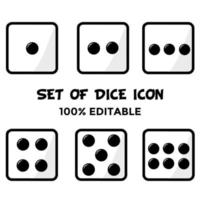 Set of dice icon template vector