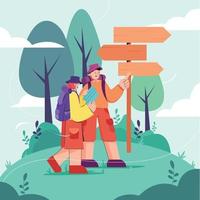 Couple Traveling with Map vector