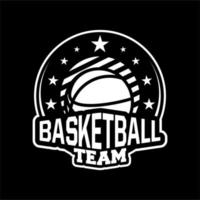 badge or emblem basketball in modern professional style for your logo team black and white vector