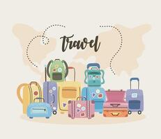 travel bag illustration vector