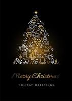 Merry Christmas greeting card vector