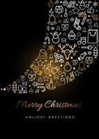 Merry Christmas greeting card vector