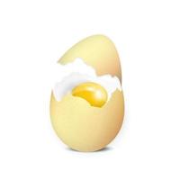 eggs smashed against a white background vector