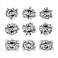 Baloon text comic design collection vector