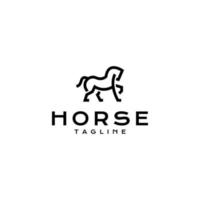 horse line art logo design outline monoline icon vector