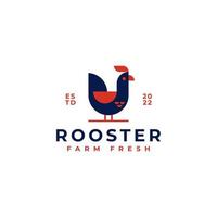 rooster farm logo design abstract modern geometric icon vector