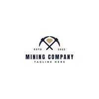 diamond ax mining gold logo icon vector design illustration