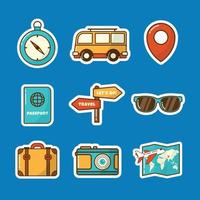 Flat Travel Sticker Collection vector