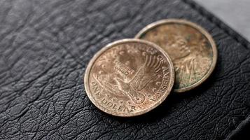 Old U.S. Dollar Coins Close up photo