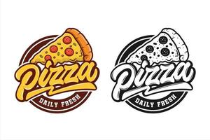 Pizza daily fresh vector design logo