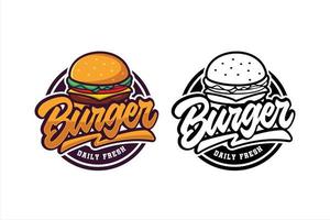 Burger daily fresh vector design logo