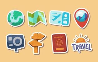 Sticker Collection for Traveling Journal vector