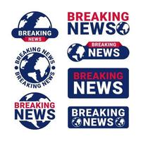 Breaking news design logo collection vector