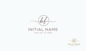 BF F B initial signature logo template. vector