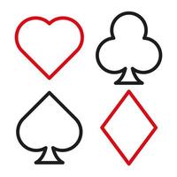 Playing cards symbols. Vector illustration isolated on white background. Poker icon