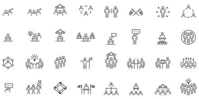 People Icons Line work group Team Vector