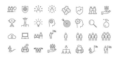 People Icons Line Work Group Team Vector