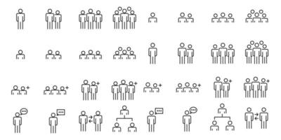 People Icons Line Work Group Team Vector