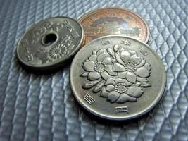 Japanese money, silver coin, yen photo