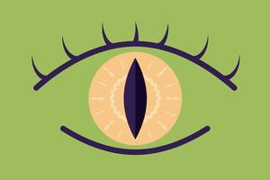 The symbol of the All-seeing eye, the voice of fate, the symbol of clairvoyance, gift, magical powers, flat style vector