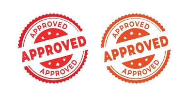 Approved stamp design, red round approved sign vector