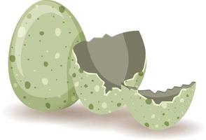 Egg shell cracking on white background vector