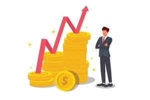 Businessman raise the budget, the concept of increasing finance, new economy. vector