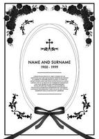 Memorial  Funeral Card Templates vector