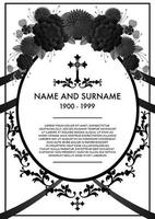 Memorial  Funeral Card Templates vector