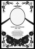 Memorial  Funeral Card Templates vector