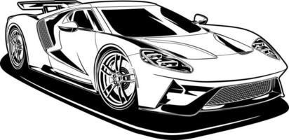 Black and white car vector illustration for conceptual design