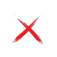 grunge red cross on white background vector