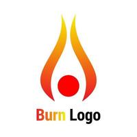 logo concept of ball fire, burning logo. vector