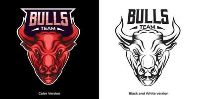 bull head esport logo mascot design vector