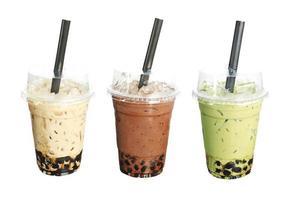 Taiwan bubble milk tea on white background photo