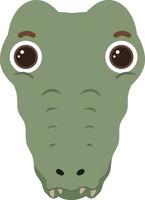 Cute crocodile head in flat style vector