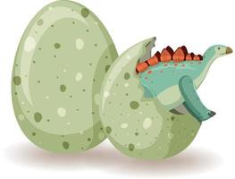 Stegosaurus hatching from egg vector