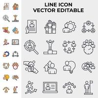 business people set icon symbol template for graphic and web design collection logo vector illustration