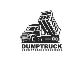 Dump truck logo design vector