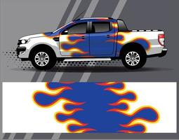 Car wrap design vector  truck and cargo van decal. Graphic abstract stripe racing background designs for vehicle  rally  race  adventure and car racing livery