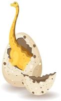 Brachiosaurus hatching from egg vector