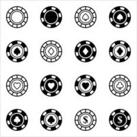 poker chip icon vector set design template