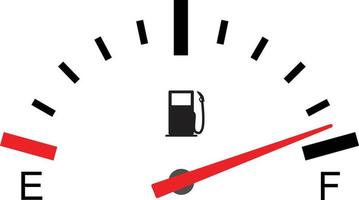 fuel gauge full on white background. flat style. fuel indicator sign. fuel symbol. vector