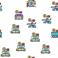 Rental Service Business Vector Seamless Pattern