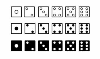 dice icon set isolated on white background vector