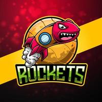 Rockets esport mascot logo design vector