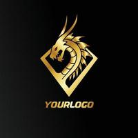 luxury dragon logo gold vector