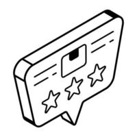 A handy outline icon of review vector