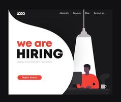 We are hiring banner design, landing page vector